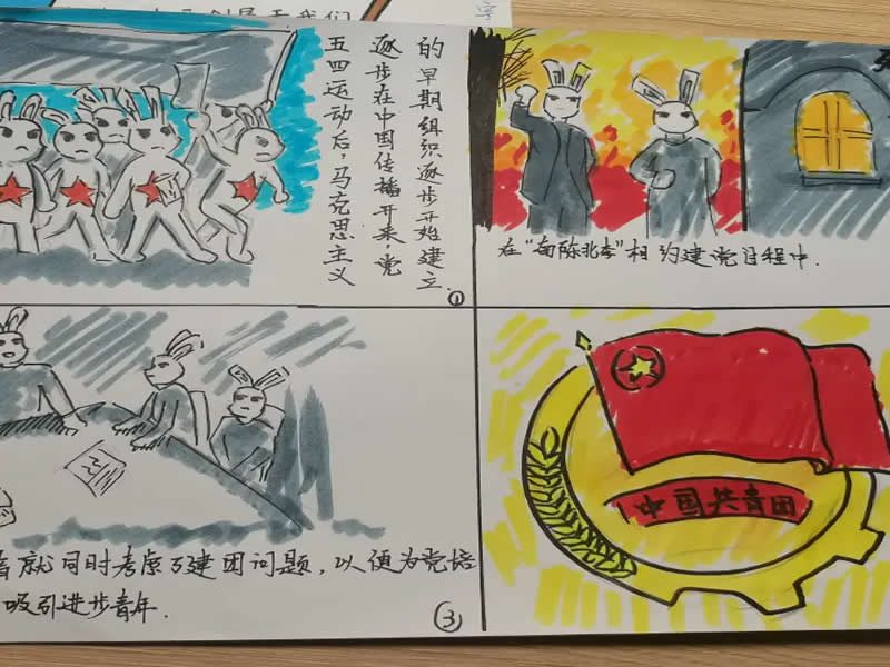 best365体育官网登录入口庆祝中国共产主义青年团建团100周年系列篇章之青春心向党·建功新时代四格漫画活动