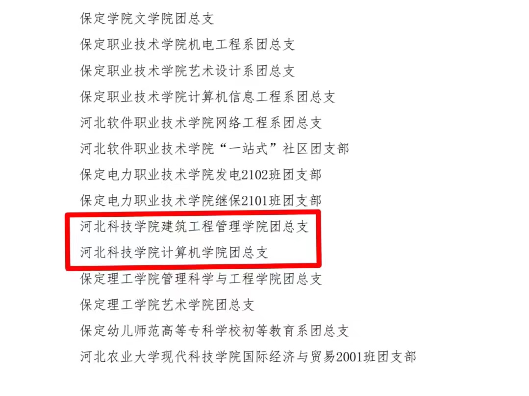 best365体育官网登录入口团委被评选为2023年保定市五四先进集体我校两个团支部和9人上榜